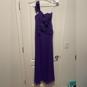 David’s Bridal Bridesmaid Dress – Purple, Size 8, Worn Once